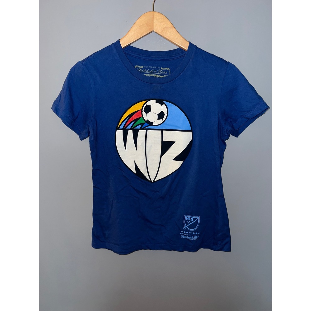 Mitchell & Ness Kansas City Wizards MLS Retro Wiz Logo Graphic T-Shirt Blue S